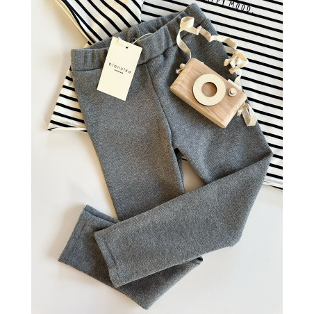 Leginsy prążkowane szary melanż