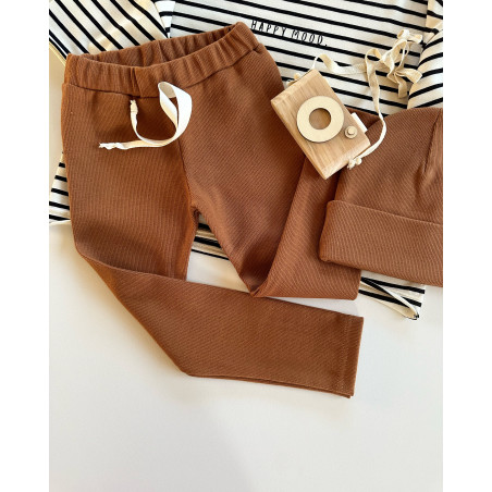 Leginsy prążkowane cynamon