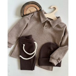 Bluza wafel beżowy melanż