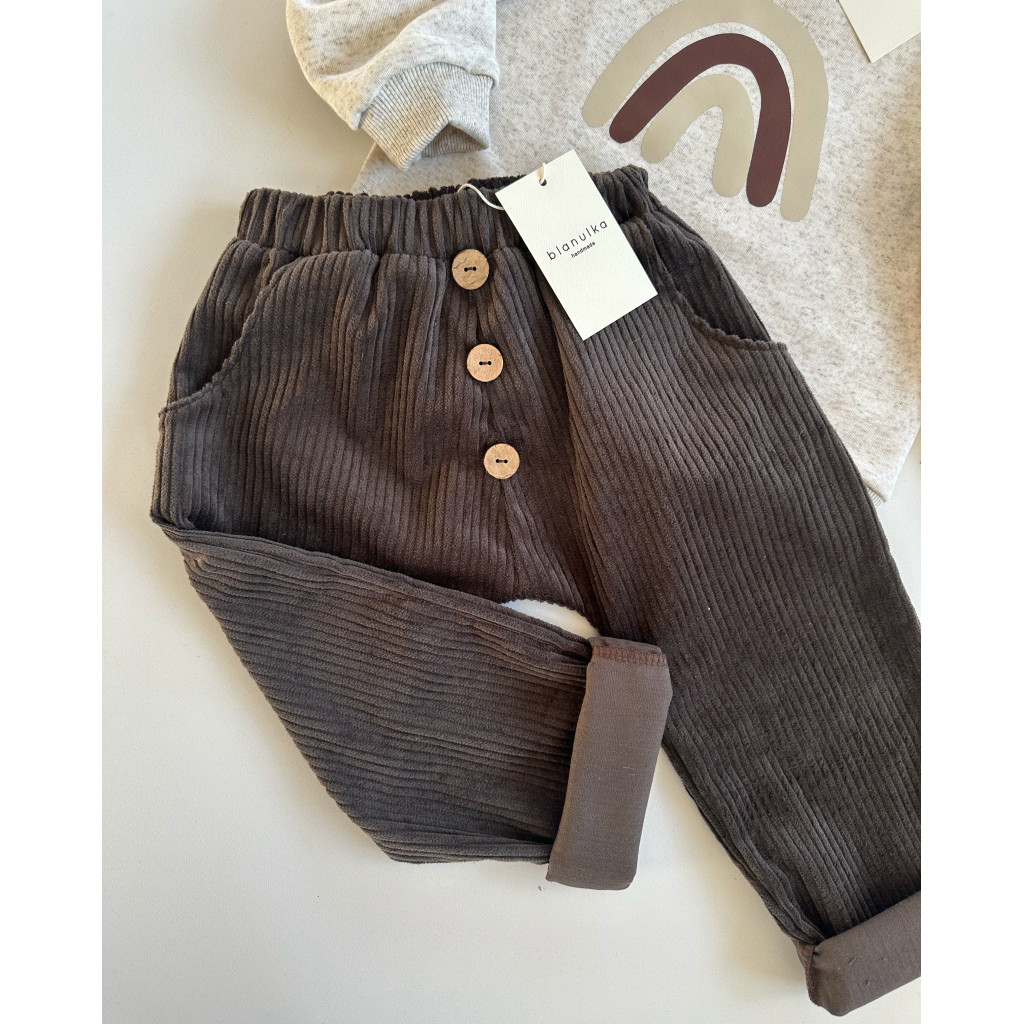 Spodnie sztruksowe brąz