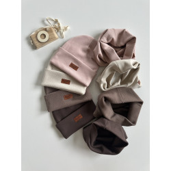 Zestaw prążkowany czapka + komin